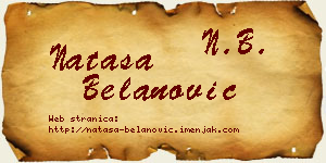 Nataša Belanović vizit kartica